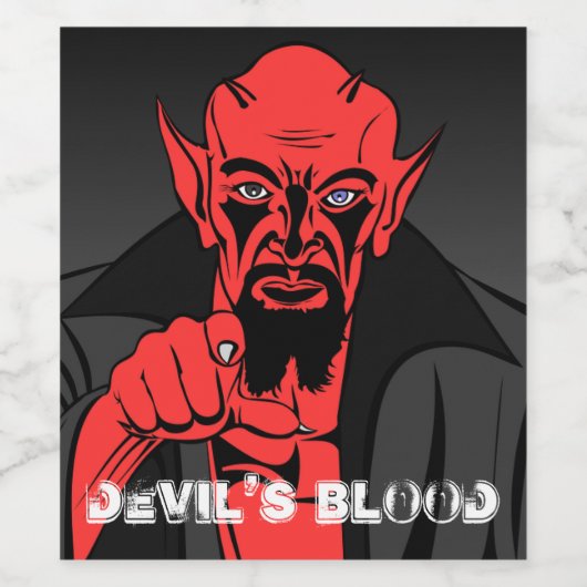 Le Étiquette du vin de sang du diable (Étiquettes simples)