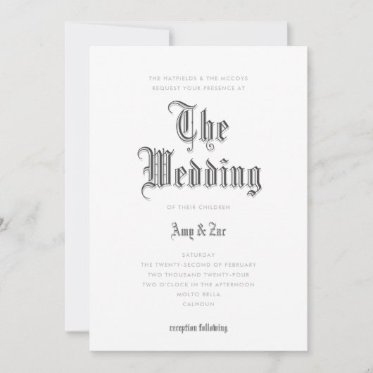 Le Faire-part de mariage Blackletter Mariage (Devant)