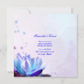 Le faire-part de mariage bleu de nénuphar (Dos)