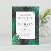Le faire-part de mariage botanique tropical a (Debout devant)