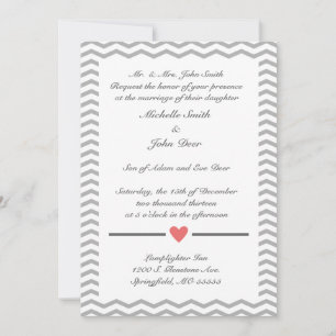 Le Faire-part de mariage Chevron parfait à Coral &