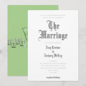 Le Faire-part de mariage de la lettre noire du mar (Devant / Derrière)