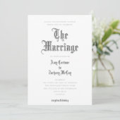 Le Faire-part de mariage de la lettre noire du mar (Debout devant)