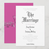 Le Faire-part de mariage de la lettre noire du mar (Devant / Derrière)