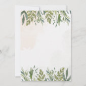 Le Faire-part de mariage de verdure poussiéreux (Dos)