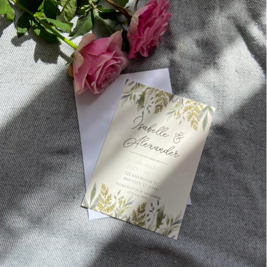 Le Faire-part de mariage de verdure poussiéreux