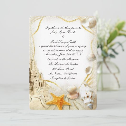 Le Faire-part de mariage du château de sable de pl (Debout devant)