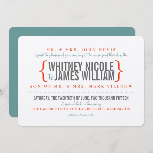 Le Faire-part de mariage du marché moderne (Devant / Derrière)