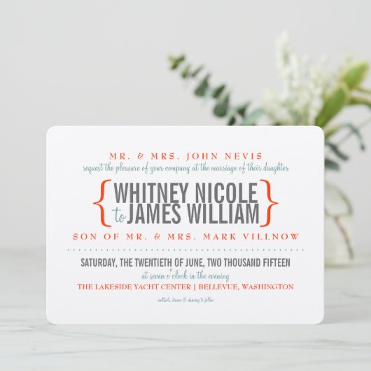 Le Faire-part de mariage du marché moderne (Debout devant)