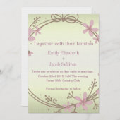 Le Faire-part de mariage naturel vert de la lime (Devant / Derrière)