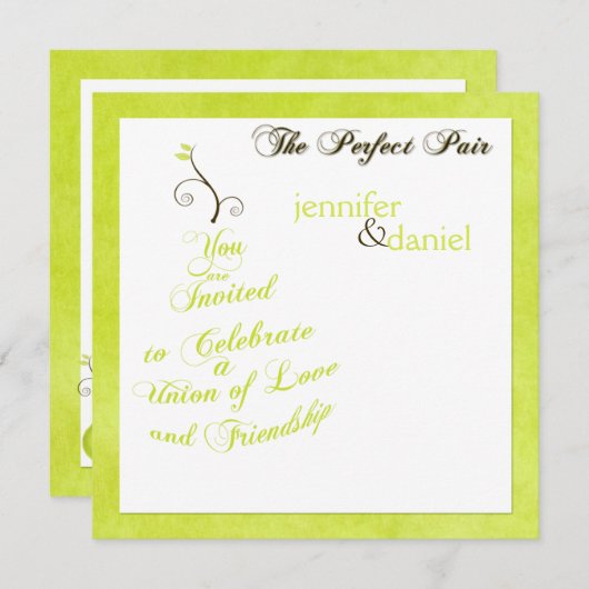 Le Faire-part de mariage parfait de "Pear" (Devant / Derrière)