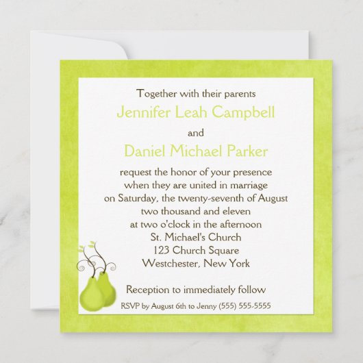 Le Faire-part de mariage parfait de "Pear" (Dos)