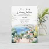 Le Faire-part de mariage paysager de la Côte d'Azu (Debout devant)