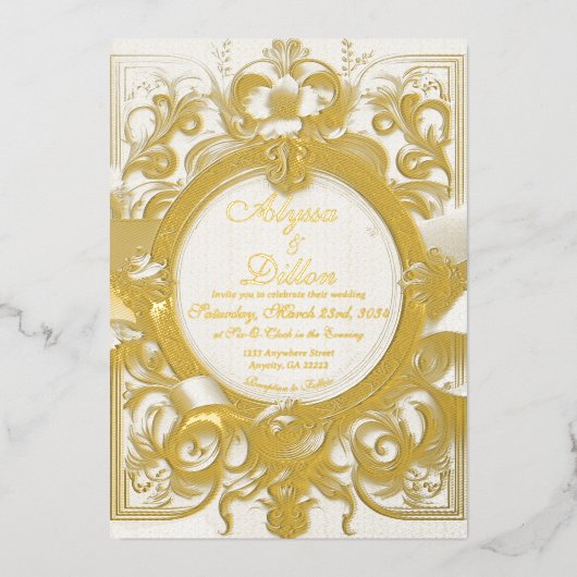 Le Faire-part de mariage royal doré (Recto)