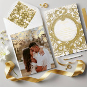 Le Faire-part de mariage royal doré
