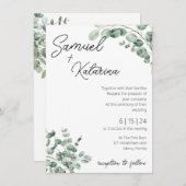 Le Faire-part de mariage verdoyant avec détails (Devant / Derrière)