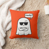 Le fantôme sarcastique "Vraiment ?" Coussin décora (Couverture)