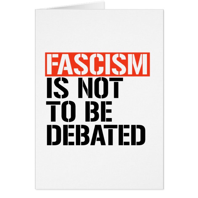 Le fascisme ne doit pas être débattu (Devant)
