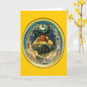 Le faune et la carte de voeux de fées (Fleur jaune)