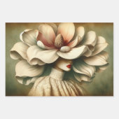 Le Femme Magnolia Découpage Enveloppement Papier C (Devant 3)