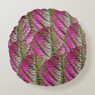 Le feuillage rose en automne Coussin rond