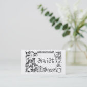 le fil de sewist cousent le carte de visite (Debout devant)