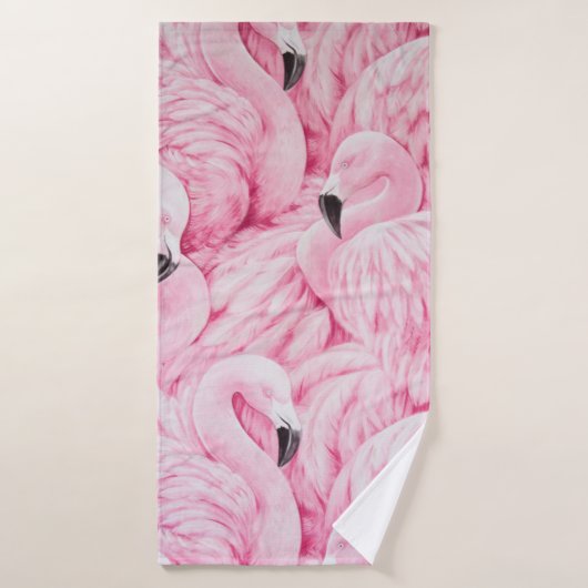 LE FLAMANT ROSE EST PARTOUT (Serviette de bain)