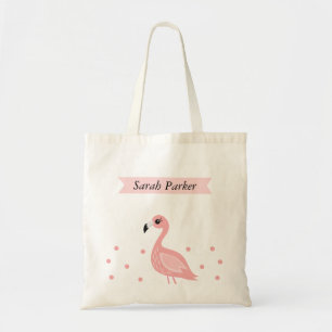 Le Flamant rose mignon badine le sac fourre-tout
