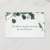 Le fleuriste floral de carte de visite laisse (Dos)