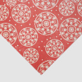 Le flocon de neige rouge entoure le papier de soie (Détail)