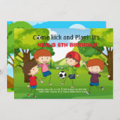 Le football dans le parc Invitation (Devant / Derrière)