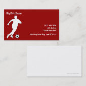 Le football folâtre des cartes de visite (Devant / Derrière)