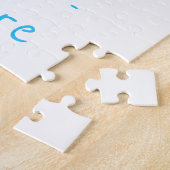 Le Fox mignon de bébé peint le puzzle bleu de nom (Côté)