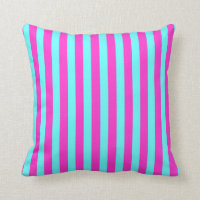 Le fuchsia/Aqua coloré barre le coussin