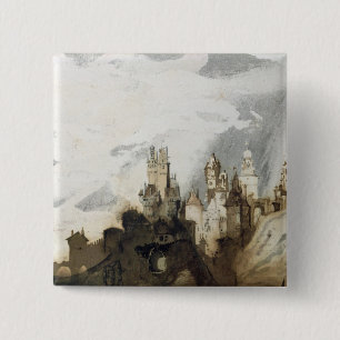 Le Gai Chateau Vierkante Button 5,1 Cm