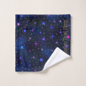 Le Galaxy Stars Minuit Bleu Serviette De Bain Ense (Gant de toilette)