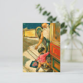 Le garçon et l'ange - Carte postale Vintage (Debout devant)