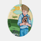 Le garçon et son ornement d'enfants de chien (Droite)