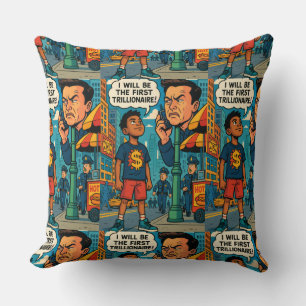 Le Garçon Milliardaire du Futur Coussin Pop Art