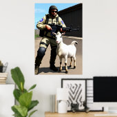 Le garde du corps de la chèvre | AI Art Poster (Bureau à domicile)