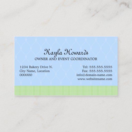 Le gâteau saute des cartes de visite de Tableaux (Dos)