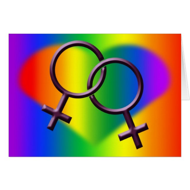 Le gay pride des femmes carde des cartes d'amour (Devant horizontal)