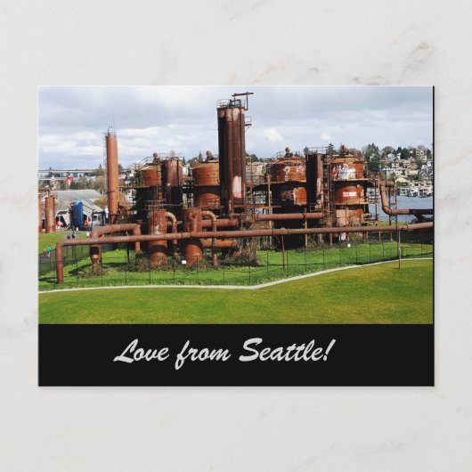 Le gaz fonctionne la carte postale de Seattle de (Devant)