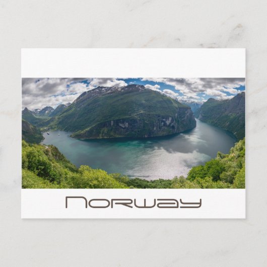 Le Geirangerfjord en carte postale blanche panoram (Devant)