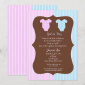 Le genre indiquent des invitations de baby shower (Devant / Derrière)