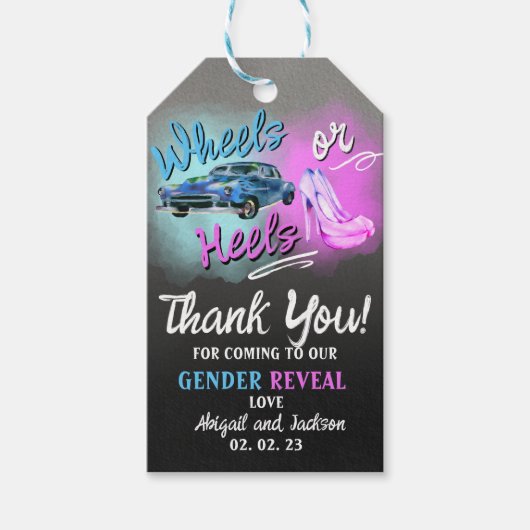 Le genre Roues ou talons révèlent une étiquette de (Devant)