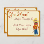 Le gentil Invitation de Cowboy Sock (Devant / Derrière)