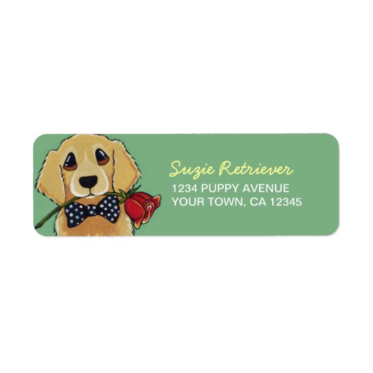 Le golden retriever et s'est levé étiquette de
