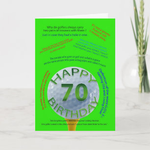 Le golf plaisante carte d'anniversaire pour 70 ans