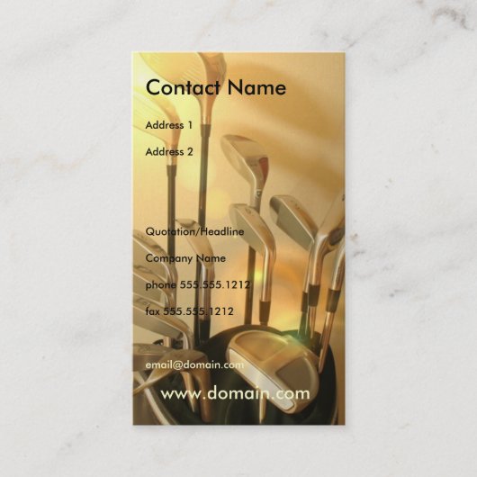 Le golf repasse le carte de visite (Devant)